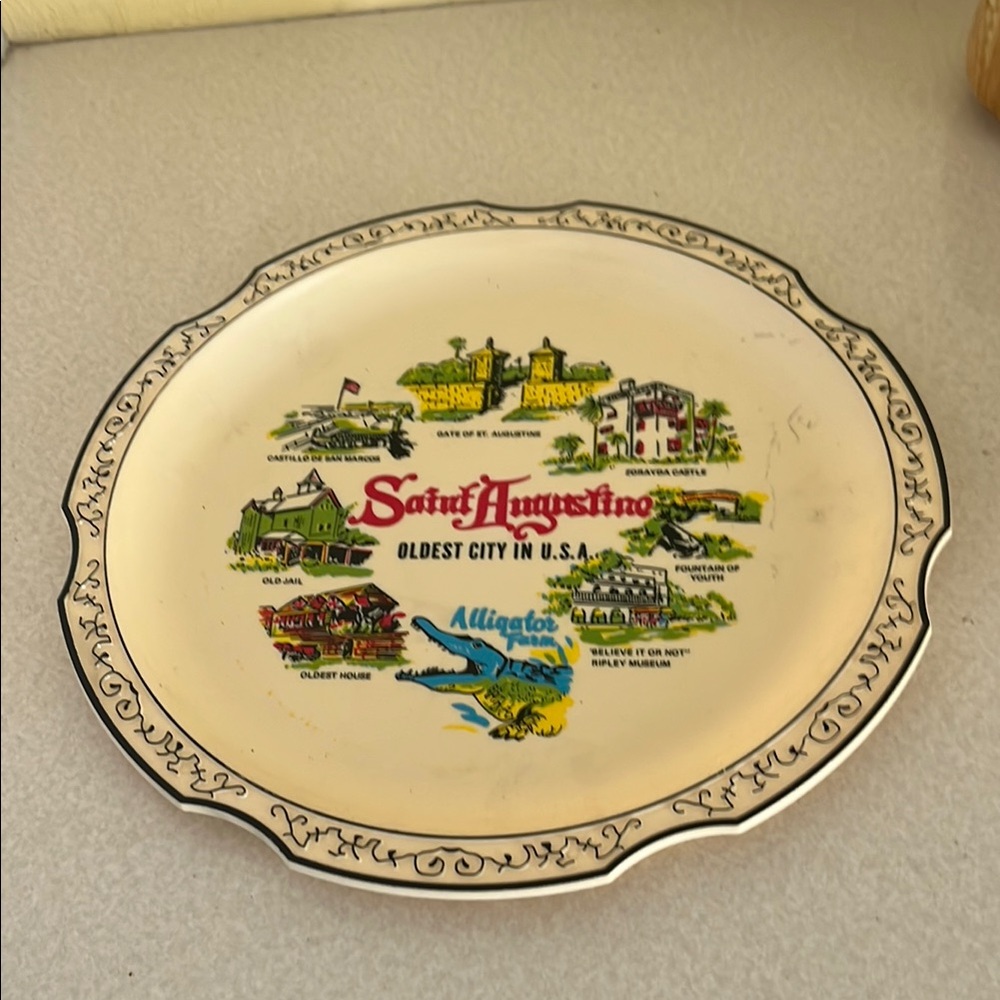 Saint Augustine Souvenir Plate St. Augustine vintage